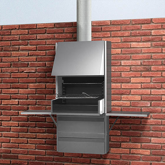 Rocal Plek Wall Mounted Stainless Steel Folding Barbeque